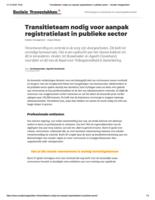 Transitieteam nodig voor aanpak registratielast in publieke sector