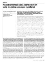 Vanadium oxide and a sharp onset of cold-trapping on a giant exoplanet