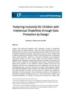 Fostering inclusivity for children with intellectual disabilities through data protection by design