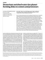 Deuterium-enriched water ties planet-forming disks to comets and protostars