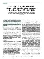 Survey of West Nile and Banzi viruses in mosquitoes, South Africa, 2011–2018