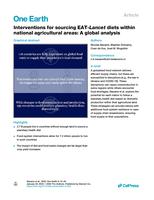 Interventions for sourcing EAT-Lancet diets within national agricultural areas