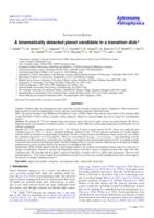 A kinematically detected planet candidate in a transition disk