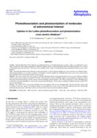 Photodissociation and photoionization of molecules of astronomical interest