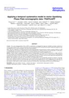 Applying a temporal systematics model to vector Apodizing Phase Plate coronagraphic data: TRAP4vAPP