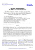JWST MIRI flight performance: The medium-mesolution spectrometer