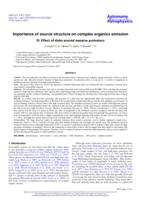 Importance of source structure on complex organics emission