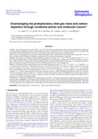 Disentangling the protoplanetary disk gas mass and carbon depletion through combined atomic and molecular tracers