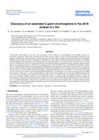 Discovery of an extended G giant chromosphere in the 2019 eclipse of γ Per