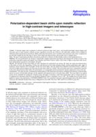 Polarization-dependent beam shifts upon metallic reflection in high-contrast imagers and telescopes