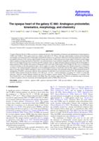 The opaque heart of the galaxy IC 860: Analogous protostellar, kinematics, morphology, and chemistry