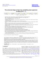 The universal shape of the X-ray variability power spectrum of AGN up to z ≈ 3