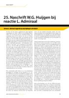 Naschrift W.G. Huijgen bij reactie L. Admiraal