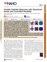 Flexible colloidal molecules with directional bonds and controlled flexibility