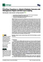 Local phase transitions in a model of multiplex networks with heterogeneous degrees and inter-layer coupling