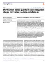 Purification-based quantum error mitigation of pair-correlated electron simulations
