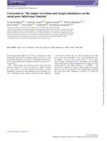 Correction to 'The impact of carbon and oxygen abundances on the metal-poor initial mass function'