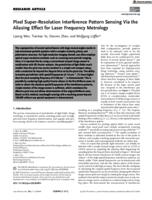 Pixel super‐resolution interference pattern sensing via the aliasing effect for laser frequency metrology
