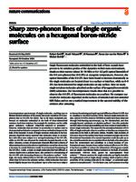 Sharp zero-phonon lines of single organic molecules on a hexagonal boron-nitride surface