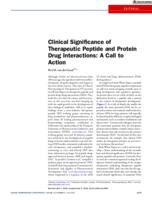 Clinical significance of therapeutic peptide and protein drug Interactions