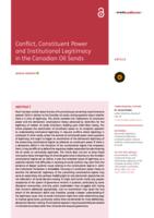 Conflict, constituent power and institutional legitimacy in the Canadian Oil Sands