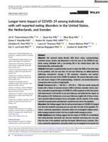 Longer-term impact of COVID-19 among individuals with self-reported eating disorders in the United States, the Netherlands, and Sweden