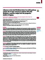 Adherence to the Atrial Fibrillation Better Care (ABC) pathway and the risk of major outcomes in patients with atrial fibrillation