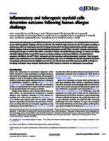 Inflammatory and tolerogenic myeloid cells determine outcome following human allergen challenge