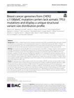 Breast cancer genomes from CHEK2 c.1100delC mutation carriers lack somatic TP53 mutations and display a unique structural variant size distribution profile