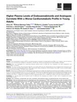 Higher plasma levels of endocannabinoids and analogues correlate with a worse cardiometabolic profile in young adults