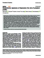 Metabolomics signatures of depression: the role of symptom profiles