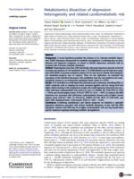 Metabolomics dissection of depression heterogeneity and related cardiometabolic risk