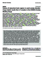 Volume of subcortical brain regions in social anxiety disorder