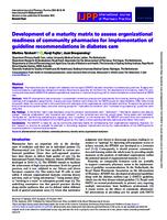 Development of a maturity matrix to assess organizational readiness of community pharmacies for implementation of guideline recommendations in diabetes care