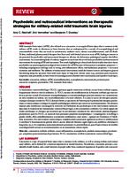 Psychedelic and nutraceutical interventions as therapeutic strategies for military-related mild traumatic brain injuries