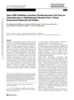 Does PARP inhibition sensitize chondrosarcoma cell lines to chemotherapy or radiotherapy?