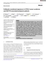 Colibactin mutational signatures in NTHL1 tumor syndrome and MUTYH associated polyposis patients