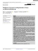 Predictors of recovery in eating disorders