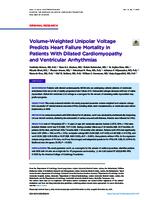 Volume-weighted unipolar voltage predicts heart failure mortality in patients with dilated cardiomyopathy and ventricular arrhythmias