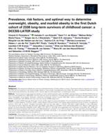 Prevalence, risk factors, and optimal way to determine overweight, obesity, and morbid obesity in the first Dutch cohort of 2338 long-term survivors of childhood cancer