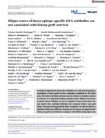 Ellipro scores of donor epitope specific HLA antibodies are not associated with kidney graft survival