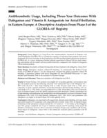 Antithrombotic usage, including three-year outcomes with dabigatran and vitamin K antagonists for atrial fibrillation, in Eastern Europe