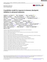 A prediction model for response to immune checkpoint inhibition in advanced melanoma