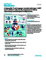 A bispecific T cell engager recruits both type 1 NKT and Vy9V52-T cells for the treatment of CD1d-expressing hematological malignancies