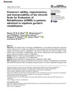 Construct validity, responsiveness, and interpretability of the Utrecht Scale for Evaluation of Rehabilitation (USER) in patients admitted to inpatient geriatric rehabilitation