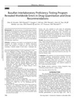 Busulfan interlaboratory proficiency testing program revealed worldwide errors in drug quantitation and dose recommendations
