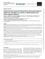 Patient burden and joint inflammation during development of RA from arthralgia