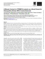 A mosaic variant in CTNNB1/β-catenin as a novel cause for osteopathia striata with cranial sclerosis