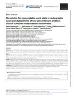 Thresholds for unacceptable work state in radiographic axial spondyloarthritis of four presenteeism and two clinical outcome measurement instruments