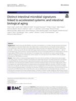 Distinct intestinal microbial signatures linked to accelerated systemic and intestinal biological aging